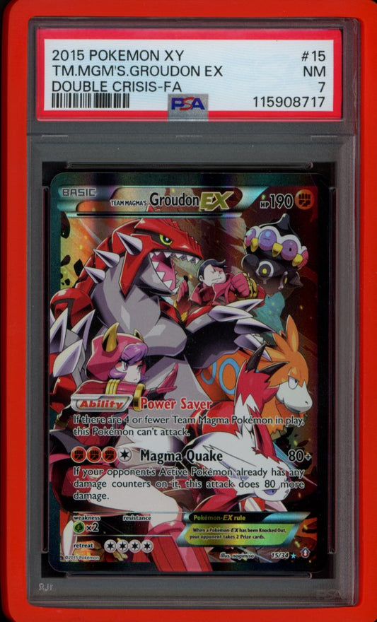Team Magma's Groudon Ex 15/34 PSA 7