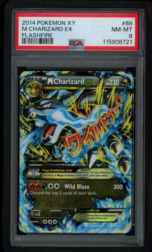 M Charizard Ex 69/106 PSA 8