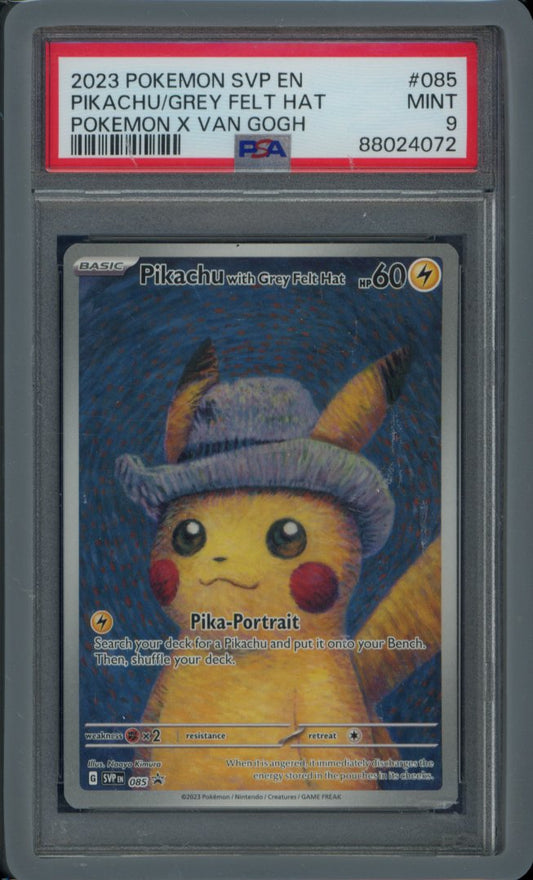Pikachu / Grey Felt Hat 085 PSA 9