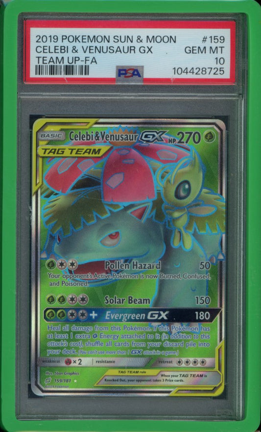Celebi & Venusaur Gx 159/181 PSA 10