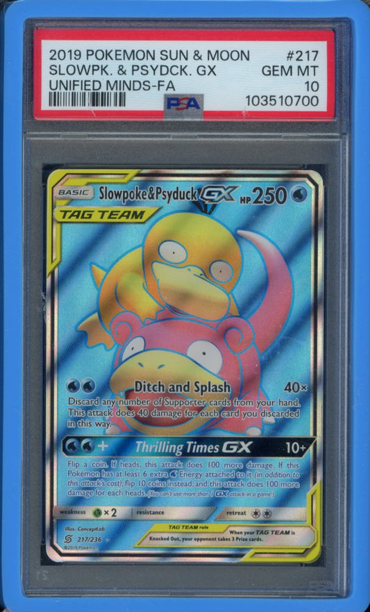 Slowpoke & Psyduck Gx 217/236 PSA 10