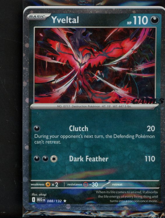 Yveltal English Promo Sealed 088/132 Raw