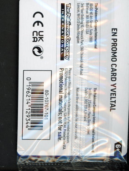 Yveltal English Promo Sealed 088/132 Raw