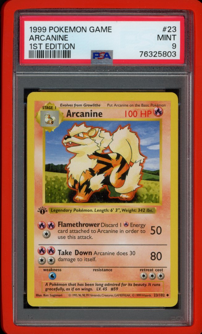 Arcanine 1 St Edition 23/102 PSA 9