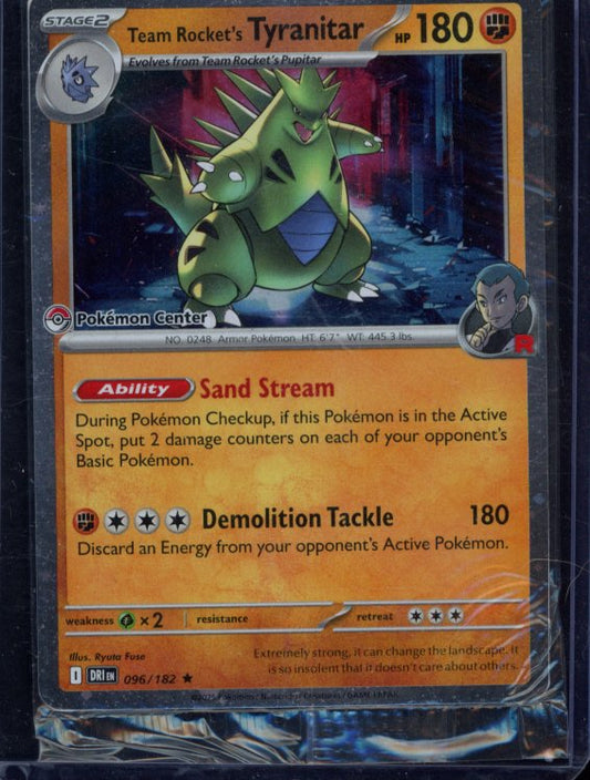 Team Rocket's Tyranitar 096/182 Sealed Promo Raw