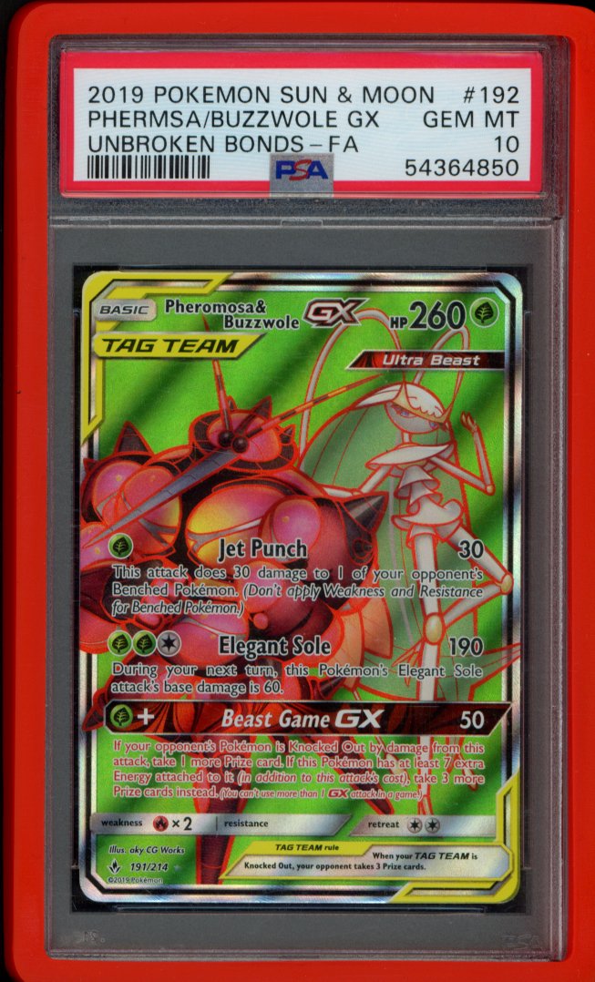 Pheromosa & Buzzwole Gx 191/214 PSA 10