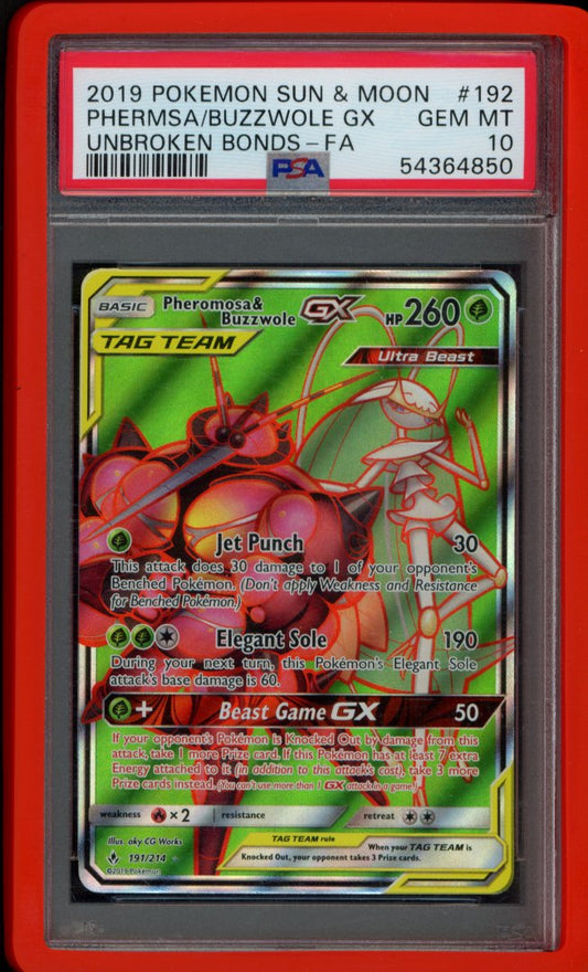Pheromosa & Buzzwole Gx 191/214 PSA 10