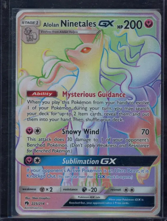 Alolan Ninetales Gx 225/214 Raw - RookieLegends
