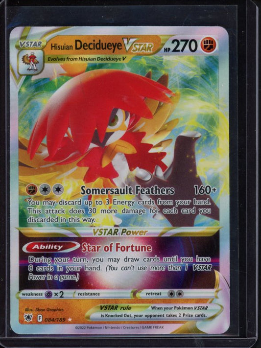 Hisuian Decidueye Vstar 084/189 Raw