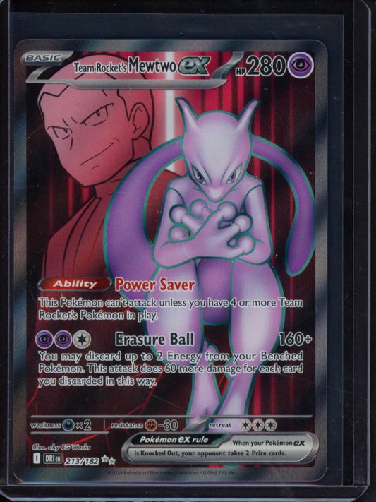 Team Rocket's Mewtwo Ex 213/182 Raw