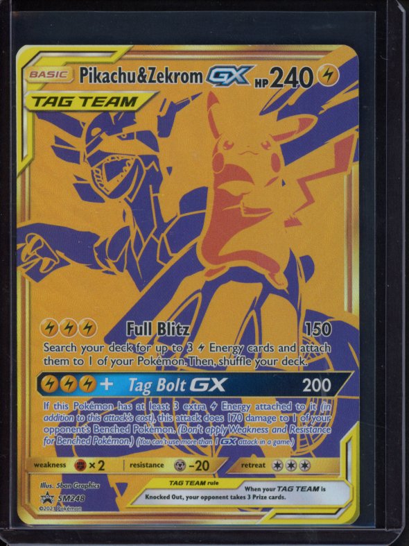 Pikachu & Zekrom Gx SM248 Raw