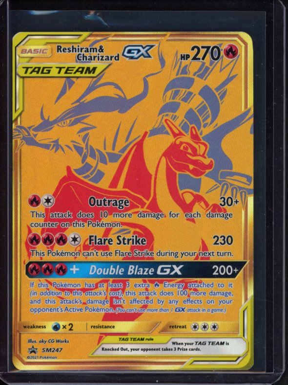 Reshiram & Charizard GX SM247 Raw