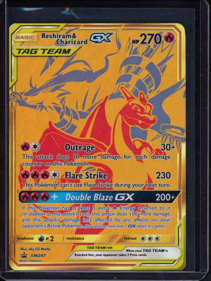 Reshiram & Charizard GX SM247 Raw