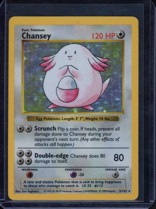 Chansey 3/102 Shadowless Raw