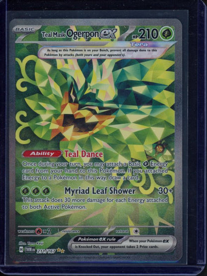 Teal Mask Ogerpon Ex 211/167 Raw