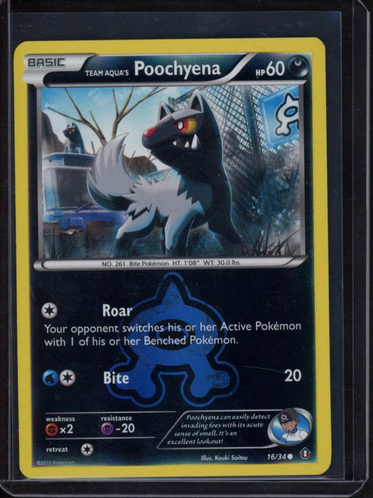Team Aqua's Poochyena 16/34 Reverse Holo Raw