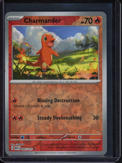 Charmander 004/165 Reverse Holo Raw