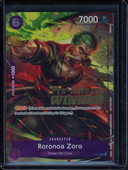 Roronoa Zoro (Pre-Release Tournament Winner) P-045 Raw