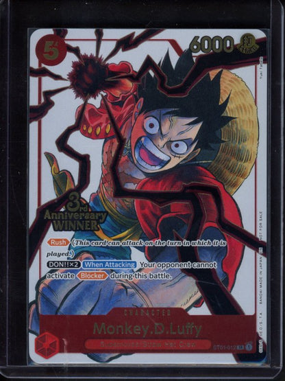 Monkey.D.Luffy (3rd Anniversary Winner) ST01-012 Raw