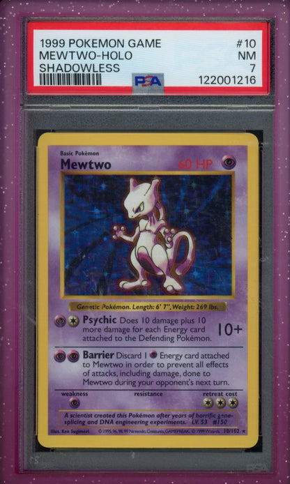 Mewtwo Shadowless 10/102 PSA 7