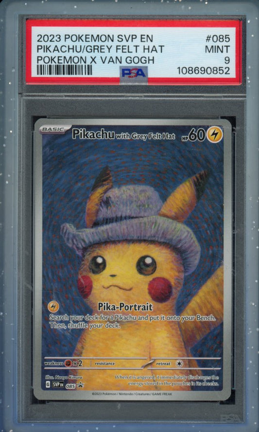 Pikachu With Grey Felt Hat 085 PSA 9