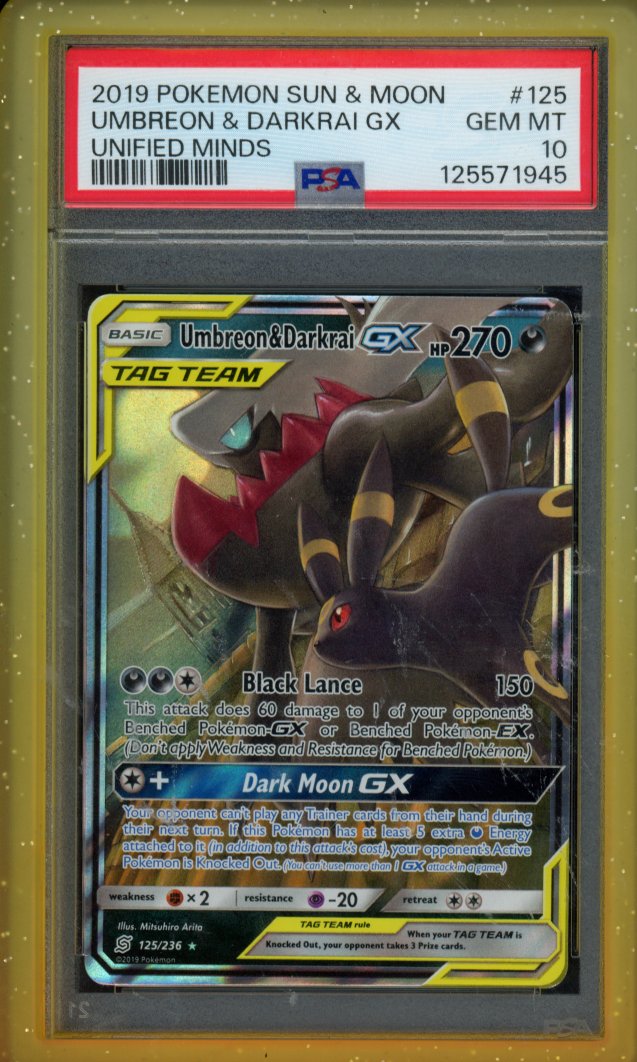 Umbreon & Darkrai Gx 125/236 PSA 10