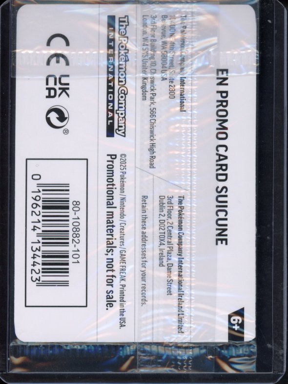 Suicune (EB Games Stamped) Sealed Promo 026/094 Raw RookieLegends