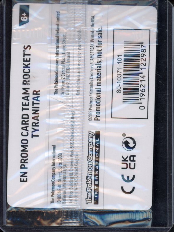 Team Rocket's Tyranitar (Pokemon Center Exclusive) 096/182 Sealed Promo RookieLegends