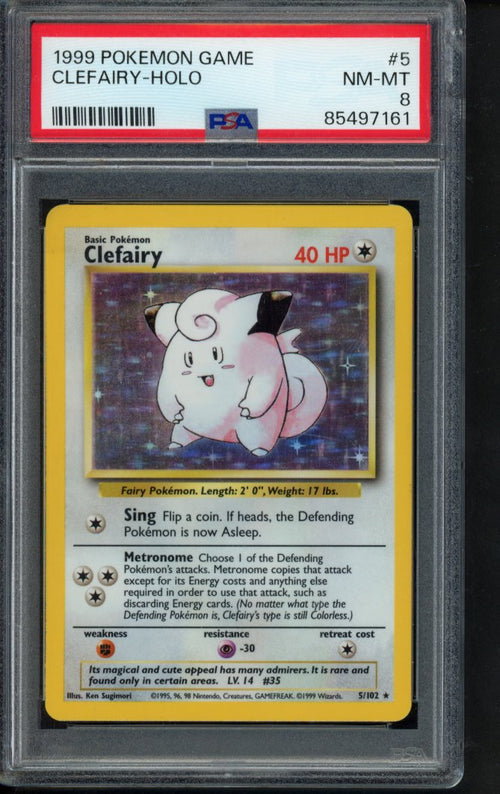 1999 Pokemon Game - Clefairy Holo 5/102 PSA 8 RookieLegends