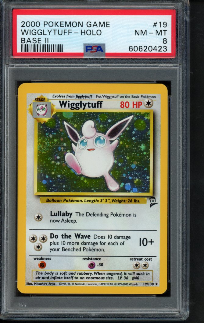Wigglytuff Holo - Base set 2 - 19/130 PSA 8 RookieLegends