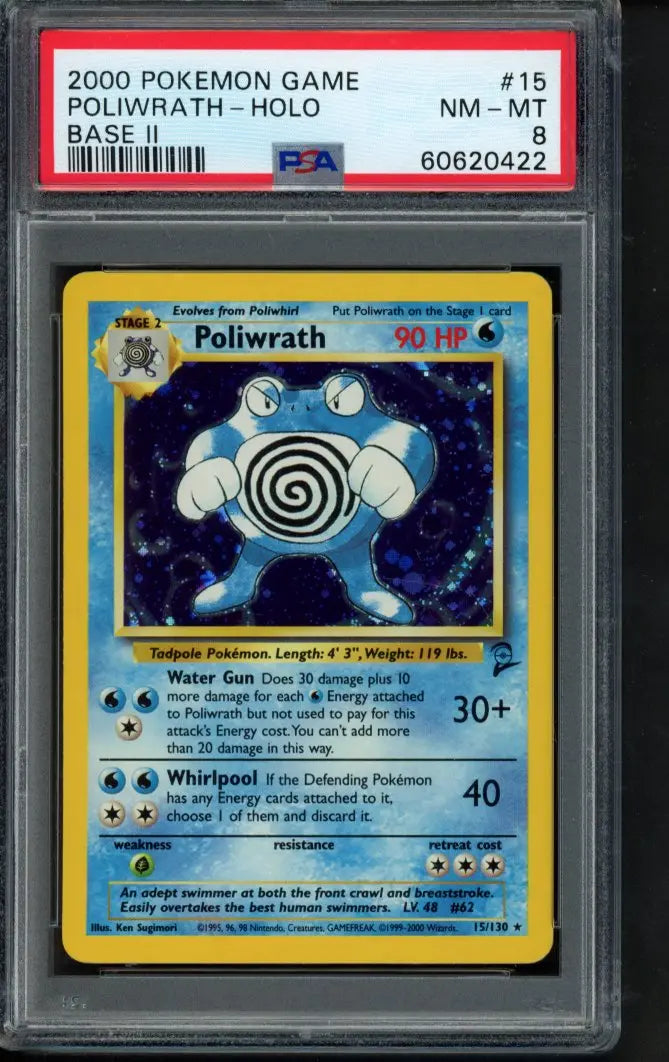 Poliwrath Holo - Base set 2 - 15/130 PSA 8 RookieLegends