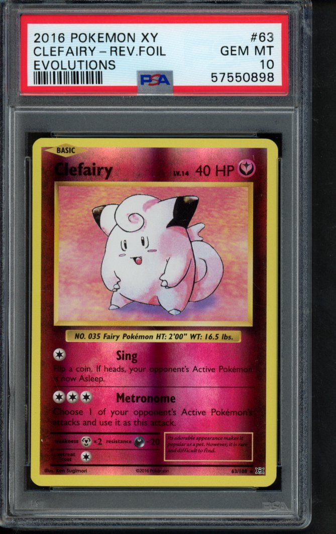 Clefairy Reverse Holo 63/108 PSA 10 RookieLegends