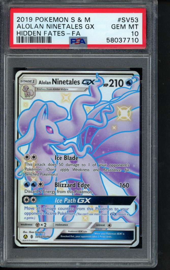 Alolan Ninetales Gx SV53/SV94 PSA 10 RookieLegends