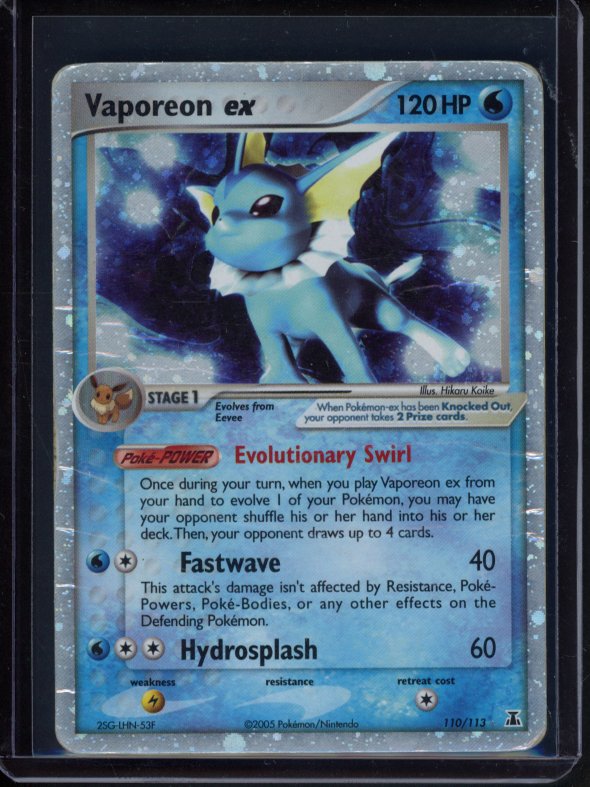 Vaporeon Ex 110/113 Raw RookieLegends