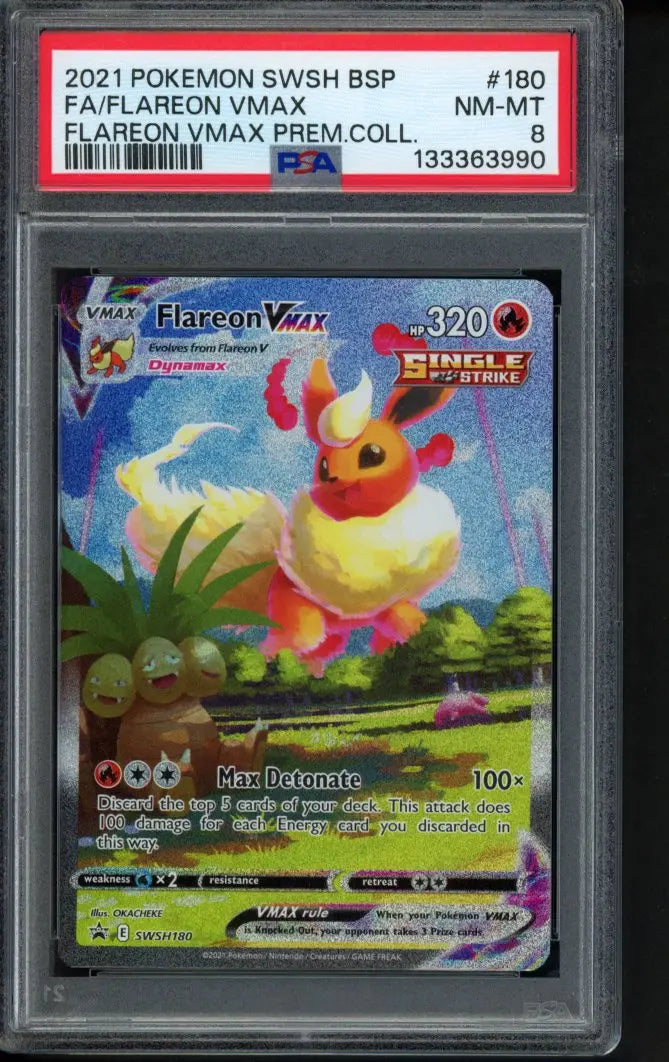 Flareon Vmax SWSH180 PSA 8 RookieLegends
