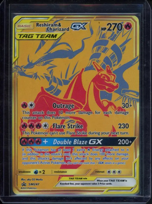 Reshiram & Charizard Gx SM247 Raw RookieLegends