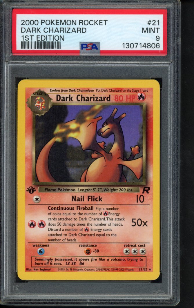 Dark Charizard - 1 St Edition 21/82 PSA 9 RookieLegends