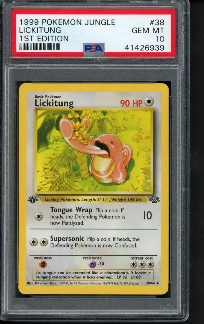 1999 Pokemon Jungle - Lickitung 1 St Edition 38/64 PSA 10