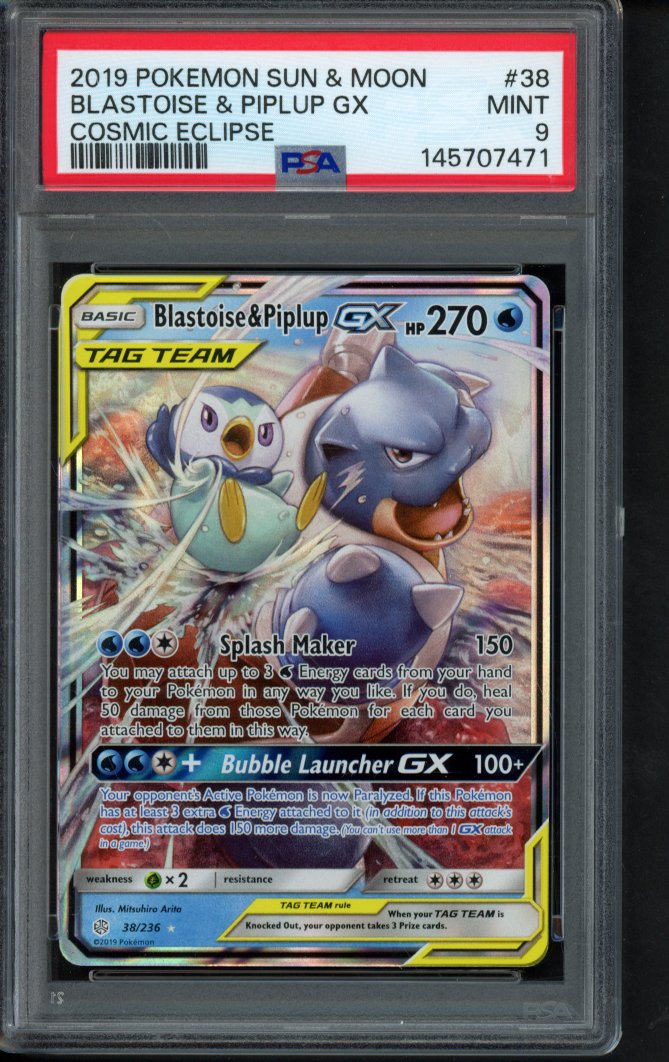 Blastoise & Piplup Gx 38/236 PSA 9 RookieLegends
