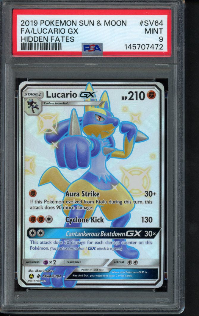 Lucario Gx SV64/SV94 PSA 9 RookieLegends