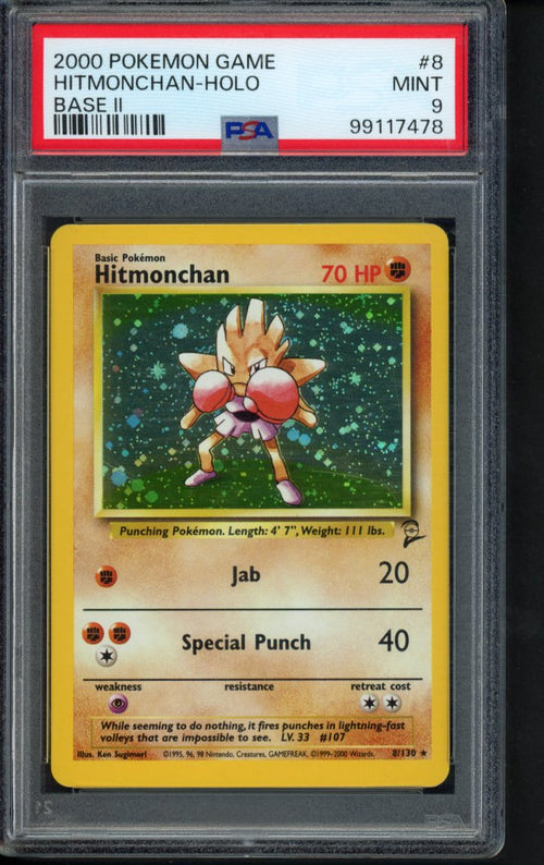 2000 Pokemon Game - Hitmonchan Holo - Base 2 8/130 PSA 9 RookieLegends