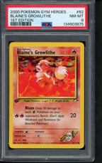 2000 Pokemon Gym Heroes - Blaine's Growlithe - 1 St Edition 62/132 PSA 8 RookieLegends