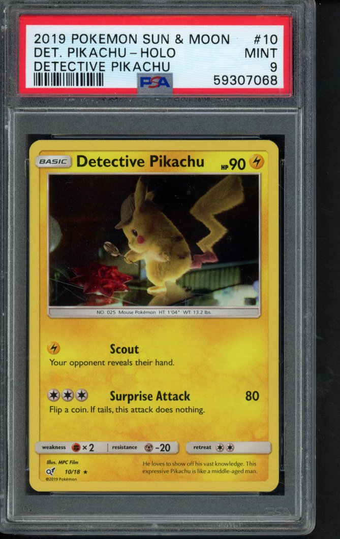 Detective Pikachu - Holo 10/18 PSA 9 RookieLegends