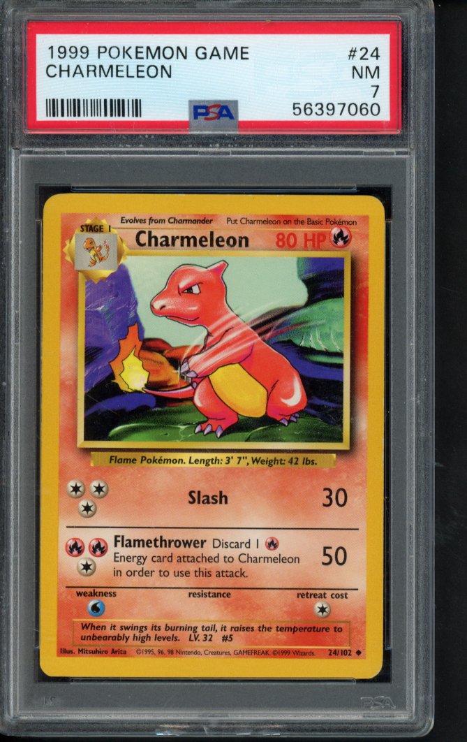1999 Pokemon Game - Charmeleon 24/102 PSA 7 RookieLegends