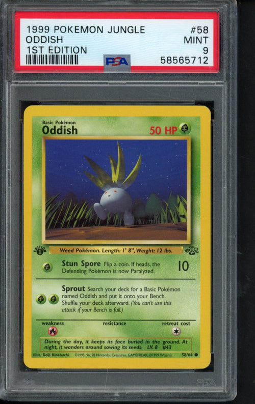 1999 Pokemon Jungle - Oddish - 1 St Edition 58/64 PSA 9 RookieLegends