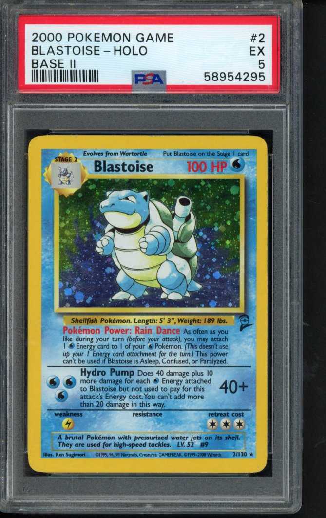 2000 Pokemon Game - Blastoise Holo - Base 2 2/130 PSA 5 RookieLegends