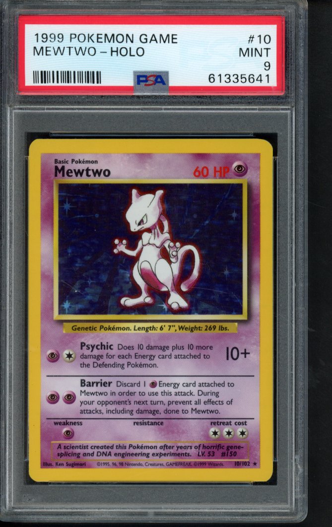 1999 Pokemon Game - Mewtwo Holo 10/102 PSA 9 RookieLegends