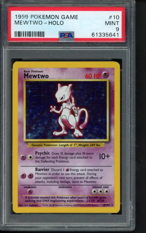 1999 Pokemon Game - Mewtwo Holo 10/102 PSA 9 RookieLegends