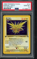 1999 Pokemon Fossil - Zapdos Holo - 1 St Edition 15/62 PSA 10 RookieLegends