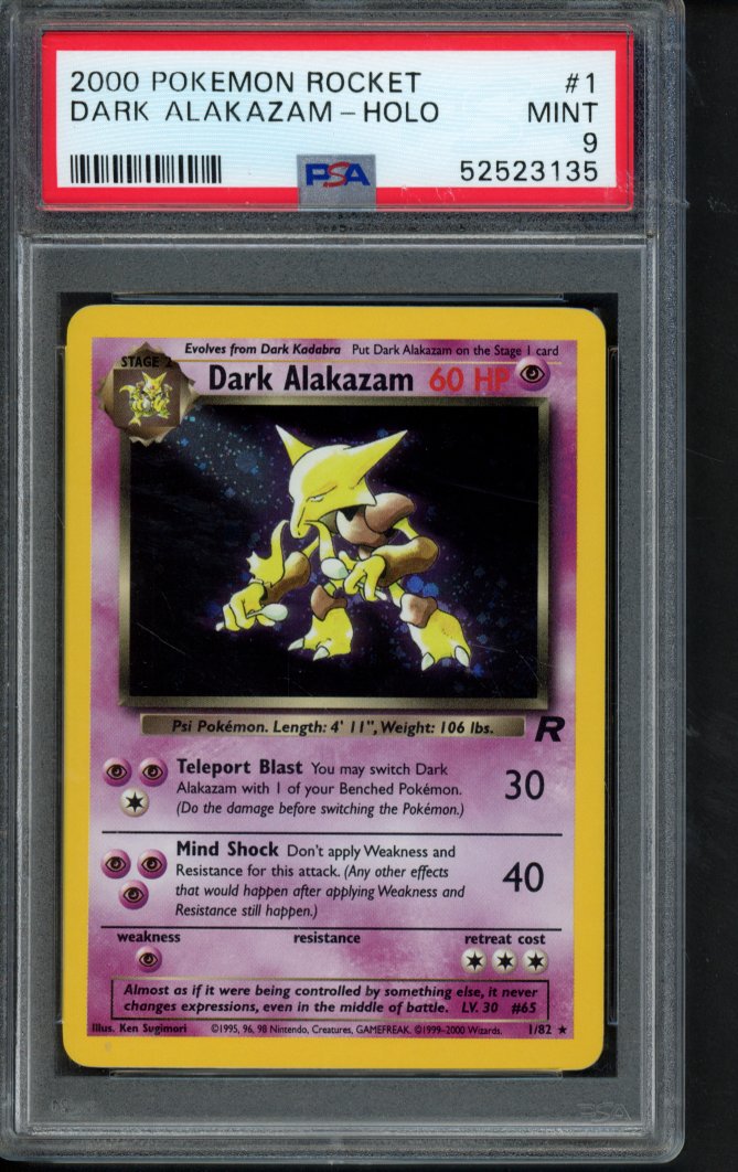 2000 Pokemon Rocket - Dark Alakazam Holo 1/82 PSA 9 RookieLegends